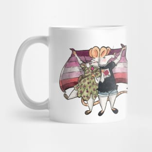 LGBT Mice celebrating Gay Pride (lesbian flag) T-Shirt Mug